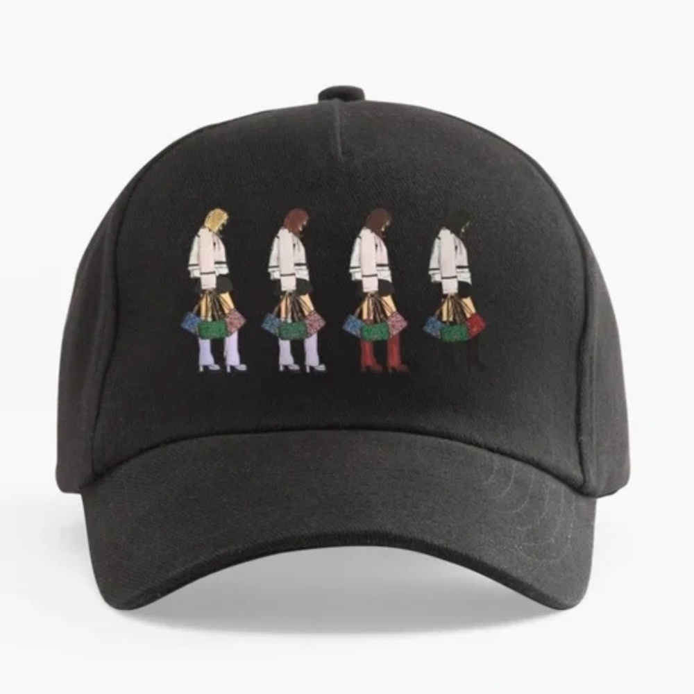 NWT Fashion Baseball Cap I Hand Sketched! Hat Street Wear Black Ball Cap Present